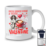 Personalized English Springer Spaniel Coffee For Valentine; Lovely Custom Name Single; Animal T-Shirt