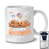 Personalized Everyday Is Halloween; Scary Custom Name Skeleton Tired Librarian Pumpkins T-Shirt