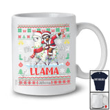 Personalized Fa La Llama; Joyful Christmas Sweater; Custom Name Santa Sloth Dabbing On Llama T-Shirt