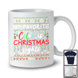 Personalized Favorite Color Is Christmas Lights; Joyful X-mas Sweater; Custom Name Family Friends T-Shirt