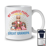 Personalized Favorite People Call Me Great Grandpa, Lovely Father's Day 3 Grandkids Custom Name T-Shirt
