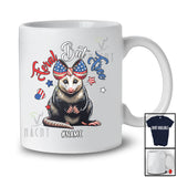 Personalized Feral But Free; Humorous 4th Of July Custom Name Patriotic Opossum Trash Animal T-Shirt