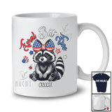 Personalized Feral But Free; Humorous 4th Of July Custom Name Patriotic Raccoon Trash Animal T-Shirt