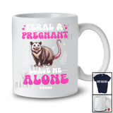 Personalized Feral and Pregnant Leave Me Alone; Lovely Pregnancy Custom Name Opossum T-Shirt
