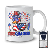 Personalized Firequacker; Humorous 4th Of July Duck Firecracker; Custom Name Patriotic Farmer T-Shirt