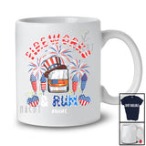 Personalized Fireworks and Rum; Cheerful 4th Of July Custom Name Drinking Drunker Patriotic T-Shirt
