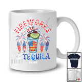 Personalized Fireworks and Tequila; Cheerful 4th Of July Custom Name Drinking Drunker Patriotic T-Shirt