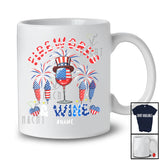Personalized Fireworks and Wine; Cheerful 4th Of July Custom Name Drinking Drunker Patriotic T-Shirt