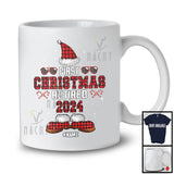 Personalized First Christmas Retired 2024; Humorous Custom Name Plaid Santa; Retirement Family T-Shirt
