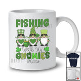 Personalized Fishing With My Gnomies; Lovely St. Patrick's Day Custom Name Three Green Gnomes T-Shirt