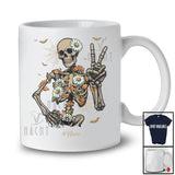 Personalized Floral Fall Skeleton; Awesome Halloween Custom Name Daisy Flowers; Family T-Shirt