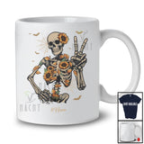 Personalized Floral Fall Skeleton; Awesome Halloween Custom Name Sunflower Flowers; Family T-Shirt