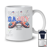 Personalized Football Daddy; Awesome 4th Of July Custom Name Football Player; Patriotic Family T-Shirt