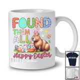 Personalized Found Them All; Happy Easter Custom Name Bunny Capybara With Eggs Basket T-Shirt