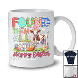 Personalized Found Them All; Happy Easter Custom Name Bunny Cow With Eggs Basket; Farmer T-Shirt