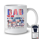Personalized Four Gnomes Custom Name Dad Myth Legend, Proud 4th Of July Patriotic, Family T-Shirt