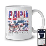 Personalized Four Gnomes Custom Name Papa Myth Legend, Proud 4th Of July Patriotic, Family T-Shirt