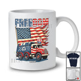 Personalized Freedom; Awesome 4th Of July American Flag Custom Name Garbage Truck; Patriotic T-Shirt