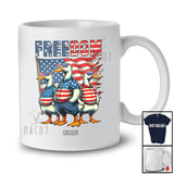 Personalized Freedom; Fantastic 4th of July Three US Flag Duck; Custom Name Farmer Patriotic T-Shirt