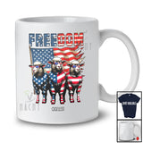 Personalized Freedom; Fantastic 4th of July Three US Flag Sheep; Custom Name Farmer Patriotic T-Shirt