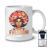 Personalized Freedom; Proud Black History Month Custom Name Women; Book Teacher Librarian T-Shirt