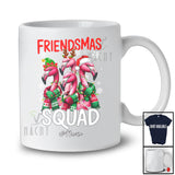 Personalized Friendsmas Squad; Amusing Christmas Four Flamingos; Custom Name Wild Animal T-Shirt