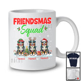 Personalized Friendsmas Squad; Awesome Christmas Lights Custom Name Three Australian Shepherd T-Shirt
