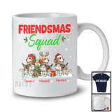 Personalized Friendsmas Squad; Awesome Christmas Lights Custom Name Three Beagle T-Shirt
