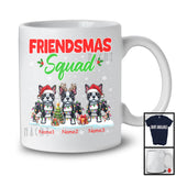 Personalized Friendsmas Squad; Awesome Christmas Lights Custom Name Three Boston Terrier T-Shirt