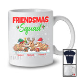 Personalized Friendsmas Squad; Awesome Christmas Lights Custom Name Three Capybara T-Shirt