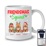 Personalized Friendsmas Squad; Awesome Christmas Lights Custom Name Three Chow Chow T-Shirt