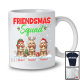Personalized Friendsmas Squad; Awesome Christmas Lights Custom Name Three Cockapoo T-Shirt