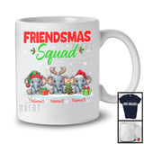 Personalized Friendsmas Squad; Awesome Christmas Lights Custom Name Three Elephant T-Shirt