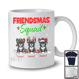 Personalized Friendsmas Squad; Awesome Christmas Lights Custom Name Three French Bulldog T-Shirt