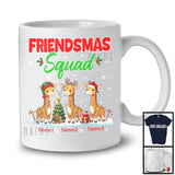 Personalized Friendsmas Squad; Awesome Christmas Lights Custom Name Three Giraffe T-Shirt