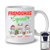 Personalized Friendsmas Squad; Awesome Christmas Lights Custom Name Three Maltese T-Shirt
