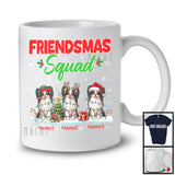 Personalized Friendsmas Squad; Awesome Christmas Lights Custom Name Three Papillon dog T-Shirt