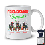 Personalized Friendsmas Squad; Awesome Christmas Lights Custom Name Three Rottweiler T-Shirt