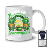 Personalized Full Of Shenanigans; Lovely St. Patrick's Day Custom Name Pineapple; Leopard Rainbow T-Shirt