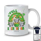 Personalized Full Of Shenanigans; Lovely St. Patrick's Day Three Scottish Fold Cat Rainbow; Family T-Shirt