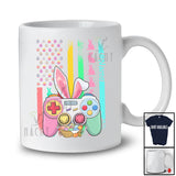 Personalized Game Controller Bunny American Flag; Awesome Easter Custom Name Gamer; Gaming T-Shirt