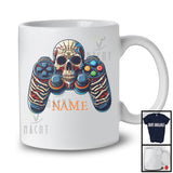 Personalized Game Controller Skull Skeleton; Halloween Gaming Lover; Custom Name Gamer T-Shirt