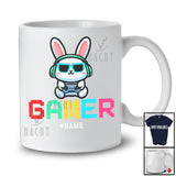 Personalized Gamer; Adorable Easter Custom Name Bunny Playing Game Gaming; Eggs Hunt T-Shirt