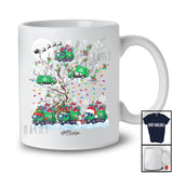 Personalized Garbage Truck On Christmas Tree; Amusing X-mas Lights Custom Name Driver T-Shirt