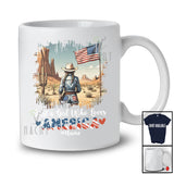 Personalized Girl Who Loves America; Proud 4th Of July Custom Name Western Cowgirl; Patriotic T-Shirt