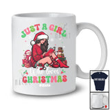Personalized Girl Who Loves Christmas; Lovely Custom Name Girl Women Read Book; Groovy T-Shirt
