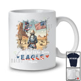 Personalized Girl Who Loves Eagle; Proud 4th Of July Custom Name Western Cowgirl; Patriotic T-Shirt