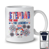 Personalized Gnome Custom Name Stepdad Myth Legend, Proud 4th Of July USA Patriotic, Family T-Shirt