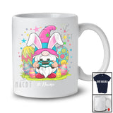 Personalized Gnome Playing Video Games; Colorful Easter Eggs Gaming; Custom Name Gamer T-Shirt
