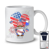 Personalized Gnome US Flag Heart Shape; Amazing 4th Of July Firework; Custom Name Patriotic T-Shirt